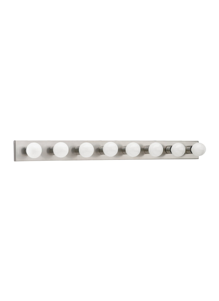 Center Stage Eight Light Wall / Bath - Brushed Stainless Wall Sea Gull Lighting 