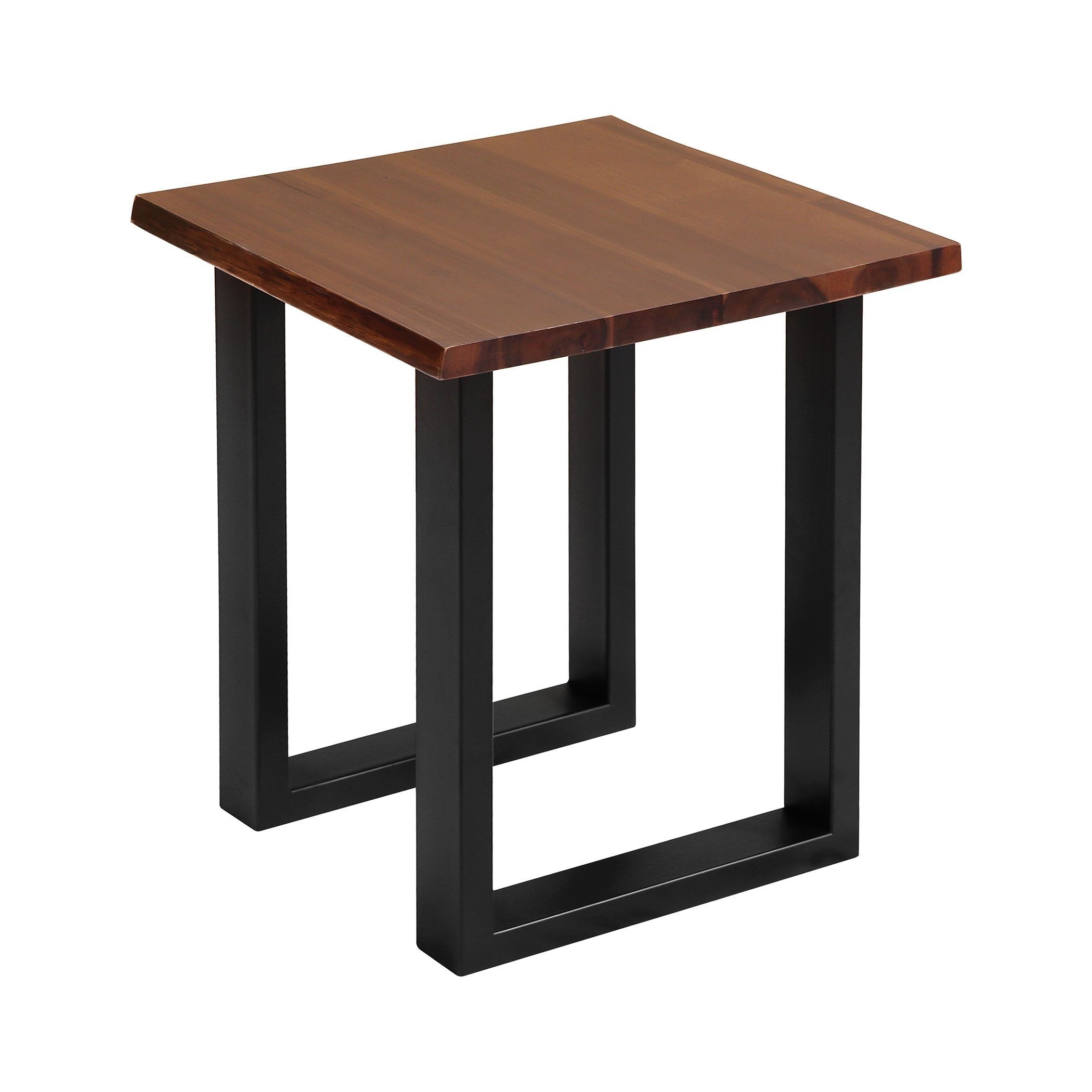South Loop Dark Brown with Black Acacia Wood and Metal Side Table Furniture Stein World 
