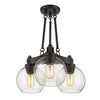 Galveston 18"w Semi-Flush in Rubbed Bronze with Seeded Glass Ceiling Golden Lighting 