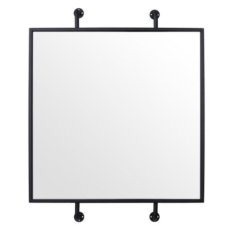 Tycho 32x26 Pipe Mounted Wall Mirror - Black