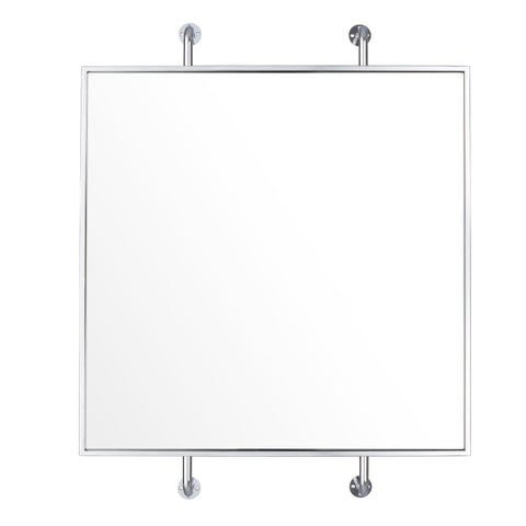 Tycho 32x26 Pipe Mounted Wall Mirror - Polished Nickel Mirrors Varaluz 