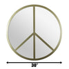Paz 30-in Round Peace Sign Accent Mirror in Gold Mirrors Varaluz 