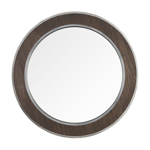 Macie 30-in Round Wood and Metal Mirror
