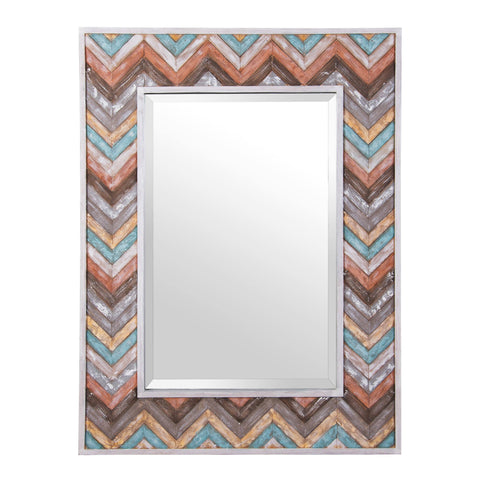 Jemma Waxed Colorful Chevron Wood Rectangular Mirror Mirrors Varaluz 