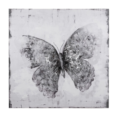 Flutter Black and White Mixed Media Wall Art