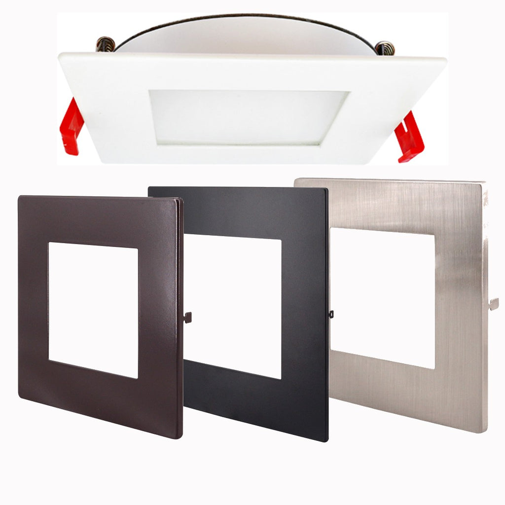 Multi Pack 6" Super Slim Square Panel Recessed Downlight - Choose Bronze, Black or Nickel