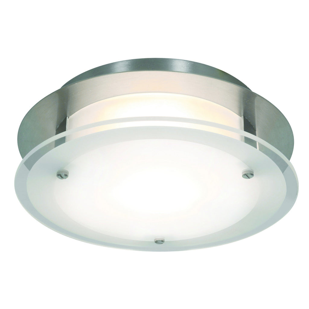 Vision Round (s) Dimmable LED Flush Mount - Brushed Steel Ceiling Access Lighting 