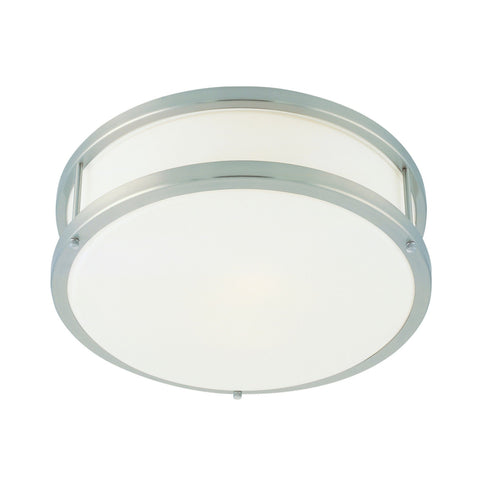 Conga Dimmable LED Flush Mount - Brushed Steel Ceiling Access Lighting 