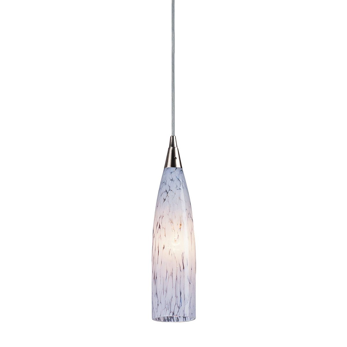Lungo LED Pendant In Satin Nickel And Snow White Glass Ceiling Elk Lighting 