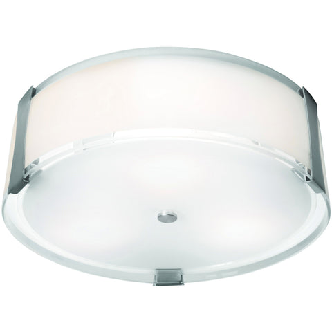 Tara Dimmable LED Flush Mount - Brushed Steel Ceiling Access Lighting 