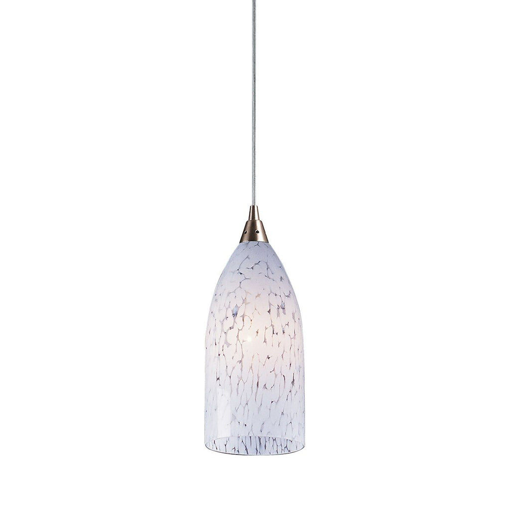 Verona Pendant In Satin Nickel And Snow White Glass Ceiling Elk Lighting 