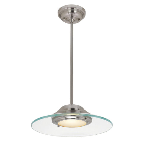 Phoebe Dimmable LED Semi-Flush or Pendant - Brushed Steel Ceiling Access Lighting 