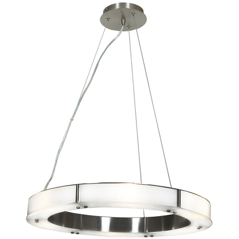 Oracle (s) Cable Ring Glass Dimmable LED Chandelier - Brushed Steel Ceiling Access Lighting 