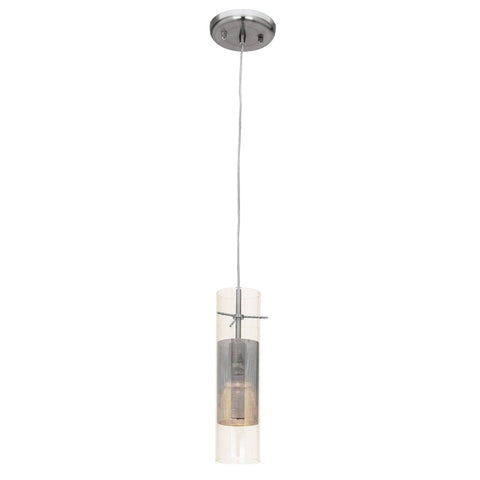 Spartan 1-Light Pendant with LED Bulb - Brushed Steel (BS) Ceiling Access Lighting 