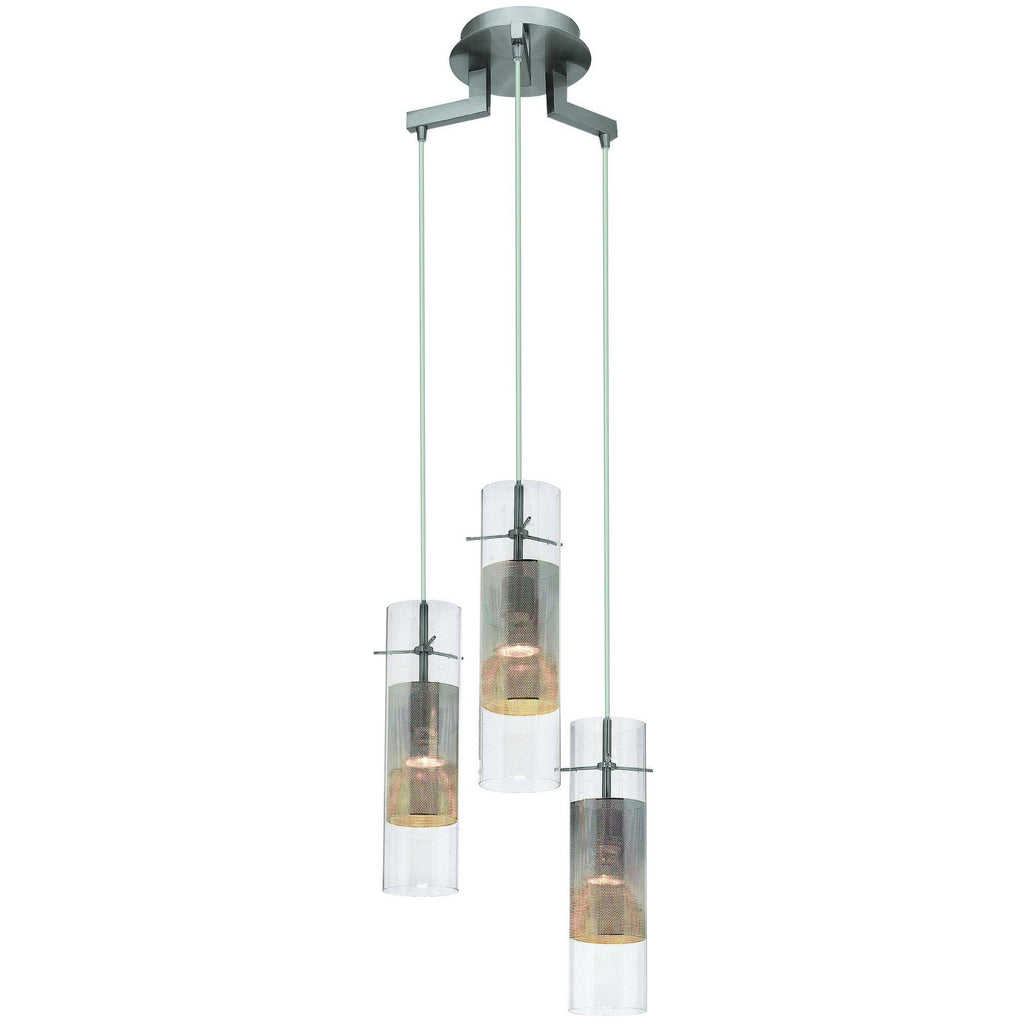 Spartan 3-Light Pendant - Brushed Steel Ceiling Access Lighting 