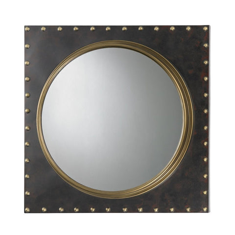 Metal Rivet Porthole Mirror In Bronze Mirrors Sterling 