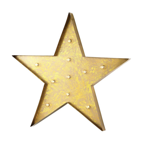 Star Marquee Sign In Antique Yellow Wall Art Sterling 