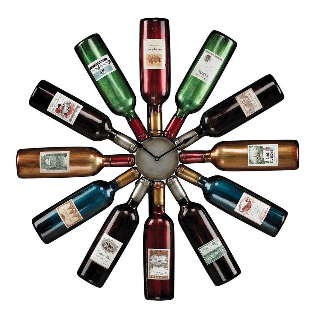 Wine Bottle Clock Wall Art Sterling 