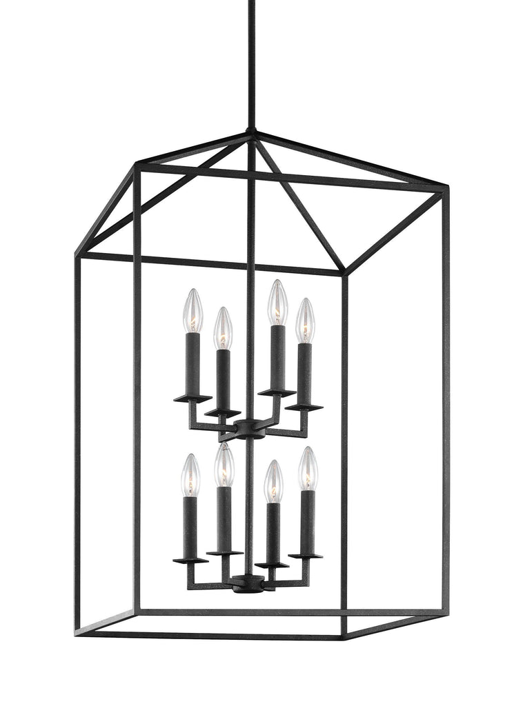 Perryton Large Eight Light LED Hall / Foyer - Blacksmith Pendants Sea Gull Lighting 