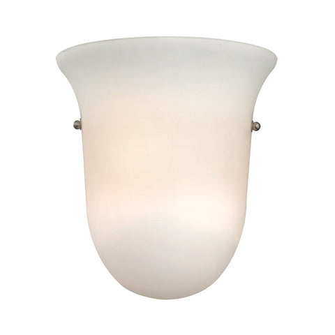 White Bell Glass 8"h Wall Sconce in Brushed Nickel Wall Thomas Lighting 