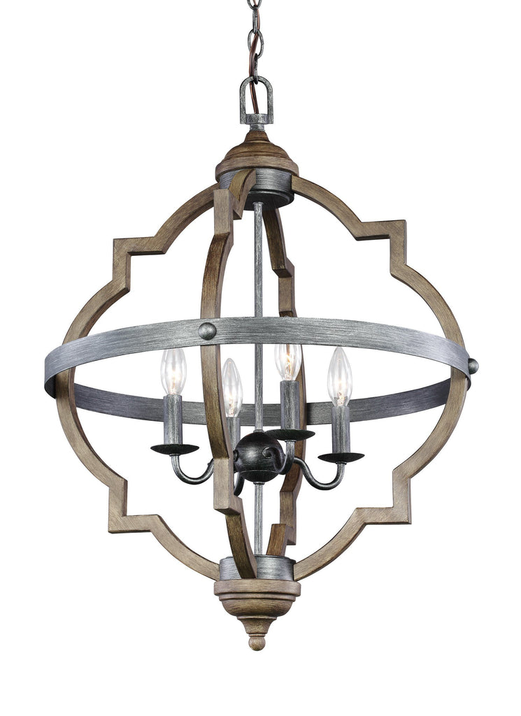 Socorro Four Light Hall / Foyer - Stardust / Cerused Oak Pendants Sea Gull Lighting 