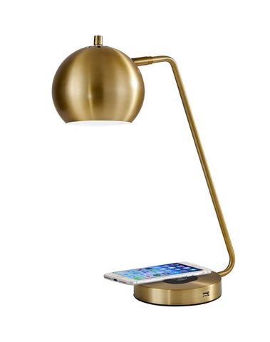 Emerson AdessoCharge Desk Lamp - Antique Brass Lamps Adesso 
