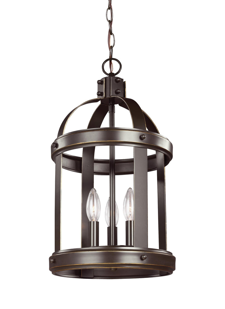 Lonoke Small Three Light Hall / Foyer - Heirloom Bronze Pendants Sea Gull Lighting 