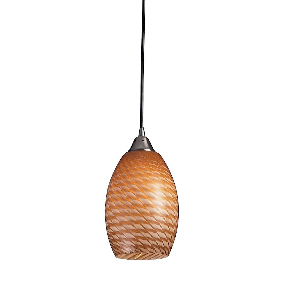 Mulinello Pendant In Satin Nickel With Cocoa Glass Ceiling Elk Lighting 