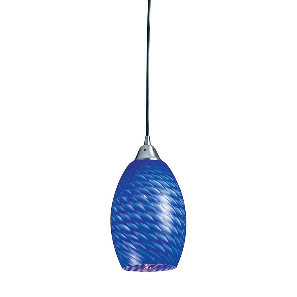 Mulinello Pendant In Satin Nickel And Sapphire Glass Ceiling Elk Lighting 