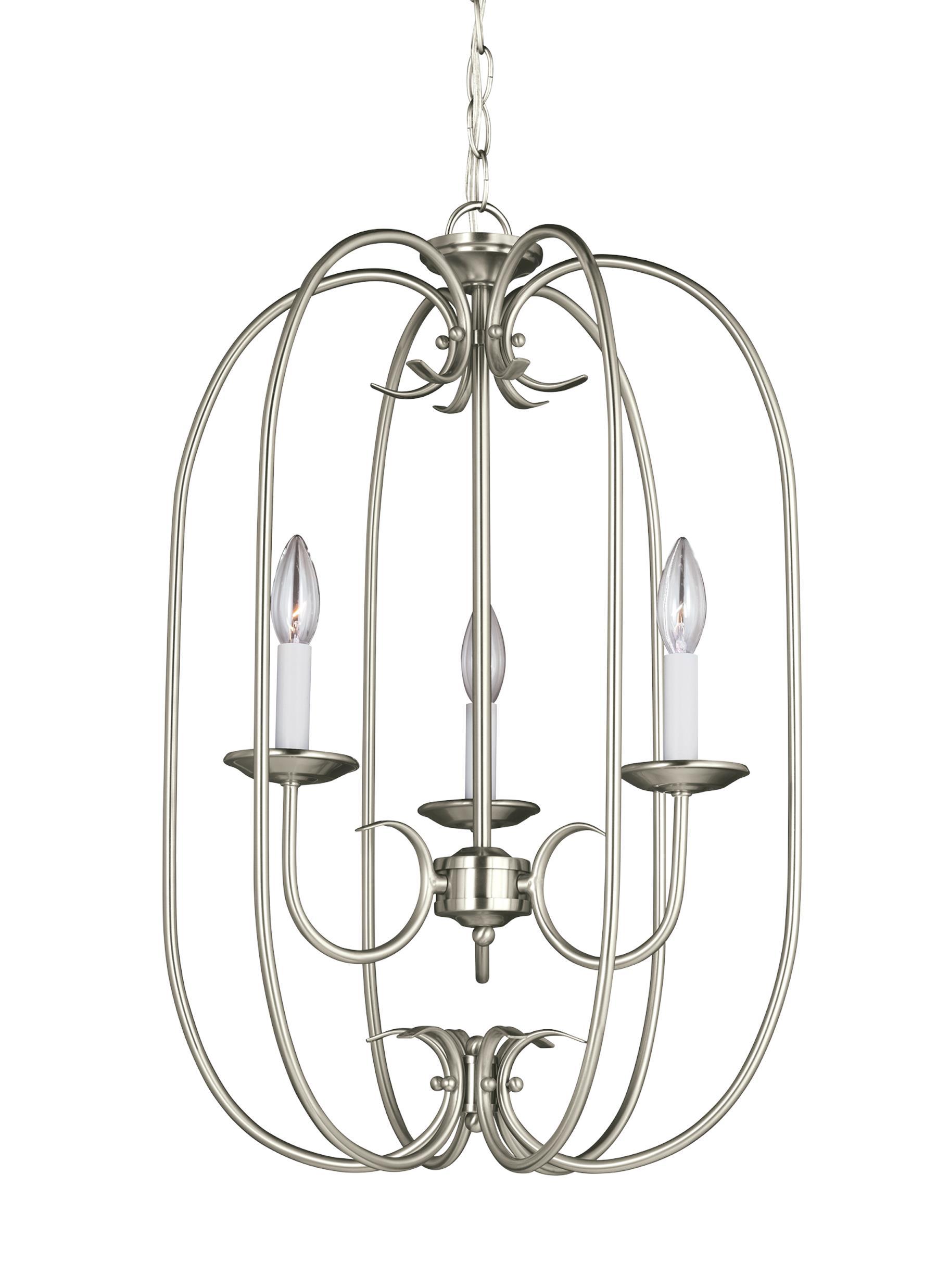 Holman Three Light LED Hall / Foyer - Brushed Nickel Pendants Sea Gull Lighting 