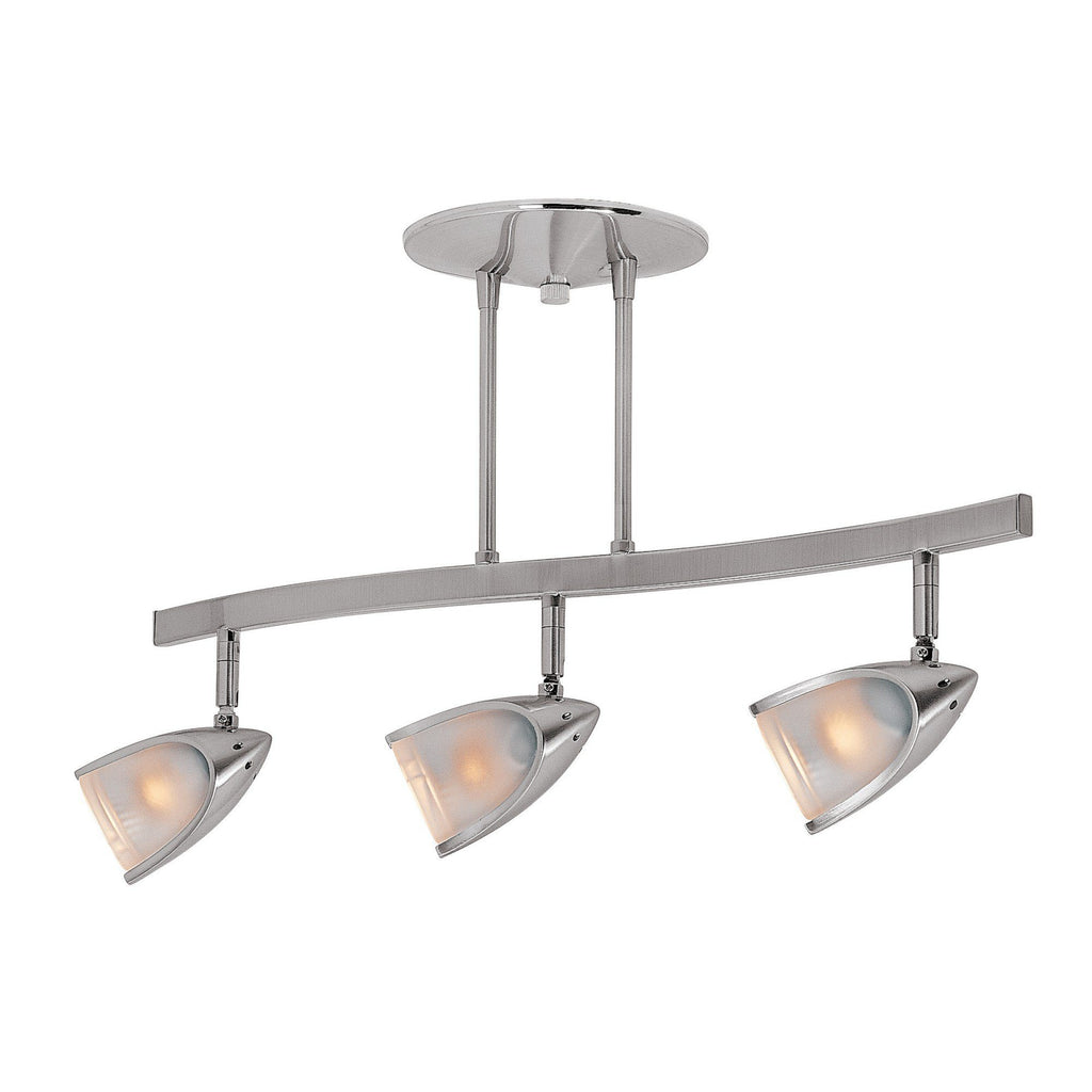 Comet 3-Light Semi-Flush - Brushed Steel Ceiling Access Lighting 