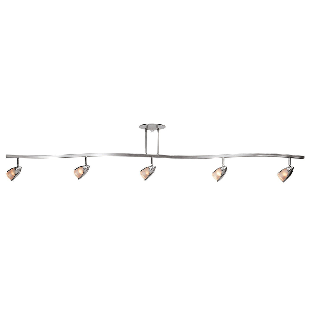 Comet 5-Light Dimmable LED Semi-Flush - Brushed Steel Ceiling Access Lighting 