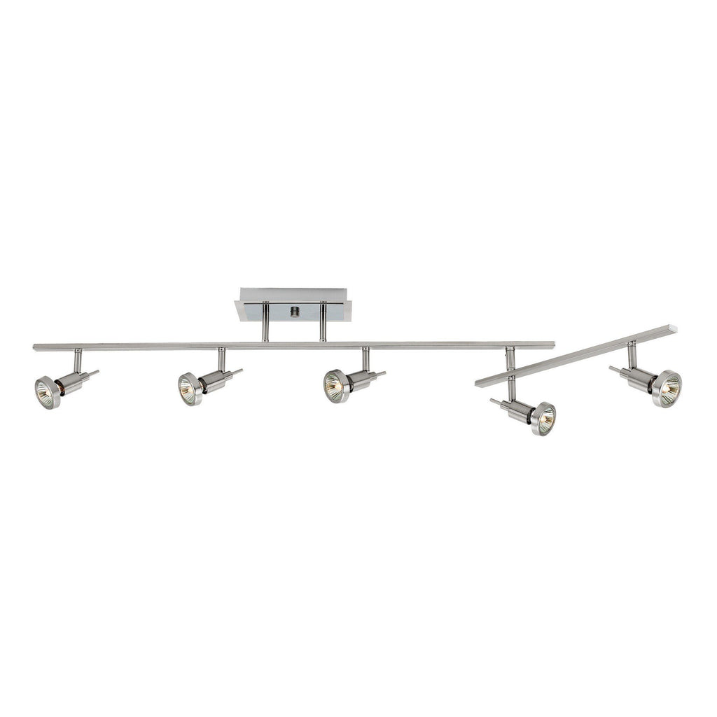 Viper 5-Light Semi-Flush with Articulating Arm - Brushed Steel Ceiling Access Lighting 