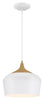 Blend 1 Light Cord Pendant - White with Wood Grain (WH/WGN) Ceiling Access Lighting 