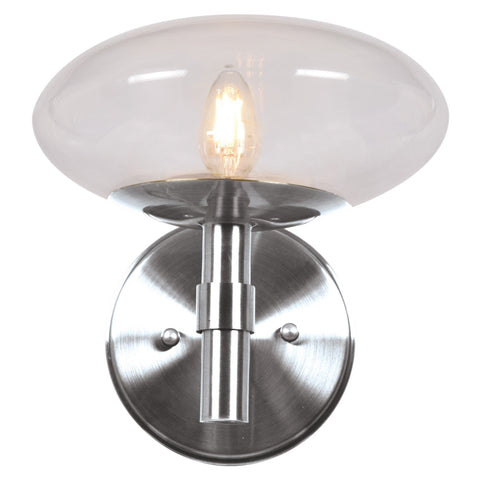 Grand 1-Light Wall Sconce - Brushed Steel Wall Access Lighting 