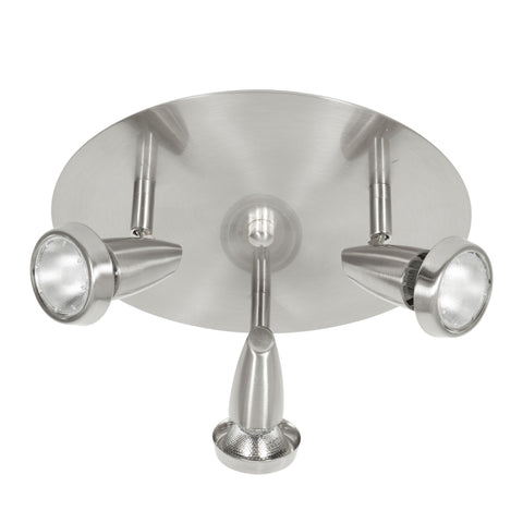 Mirage 3-Light Dimmable LED Cluster Spot - Brushed Steel Ceiling Access Lighting 