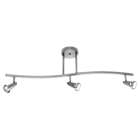 Mirage 3-Light Dimmable LED Semi-Flush or Pendant - Brushed Steel Ceiling Access Lighting 