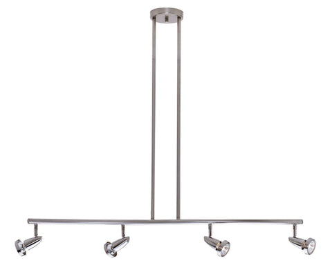 Mirage 4-Light Dimmable LED Semi-Flush or Pendant - Brushed Steel Ceiling Access Lighting 