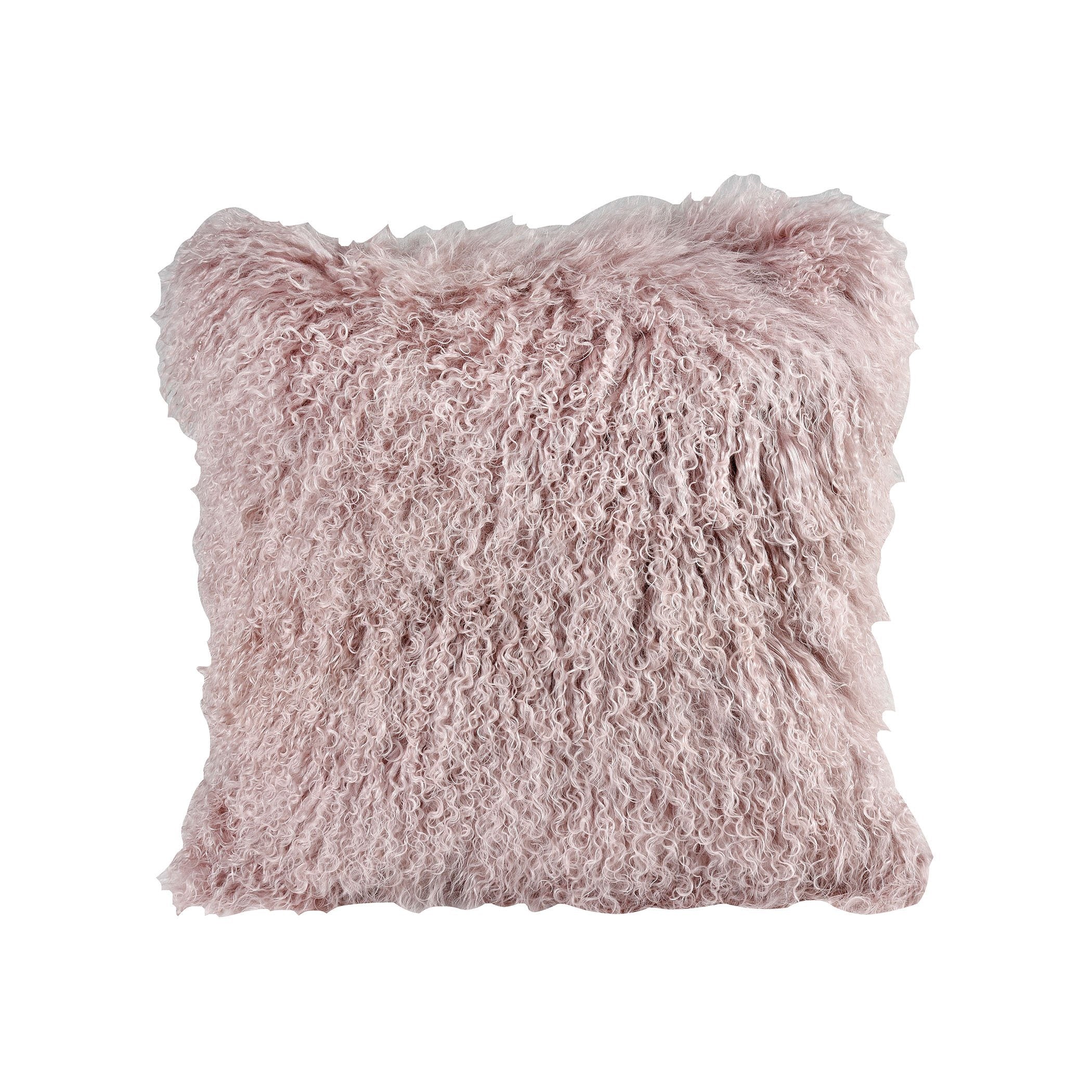 Apres-Ski Plush Lamb Fur Pillow - Pink Accessories Dimond Home 