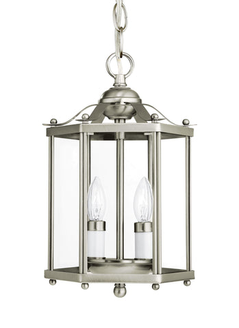 Bretton Two Light Semi-Flush Convertible LED Pendant - Brushed Nickel Pendants Sea Gull Lighting 