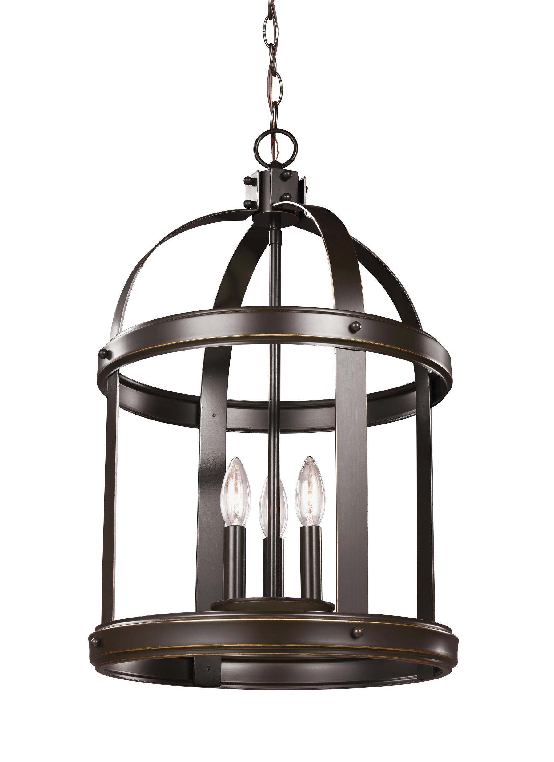 Lonoke Medium Three Light Hall / Foyer - Heirloom Bronze Pendants Sea Gull Lighting 