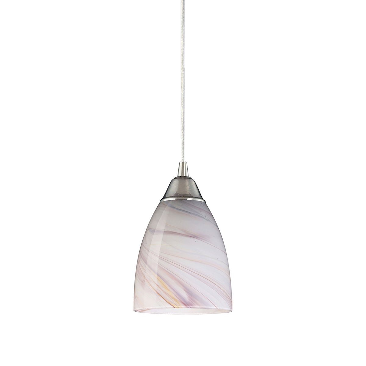 Pierra Pendant In Satin Nickel And Creme Glass Ceiling Elk Lighting 