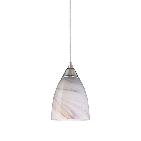Pierra LED Pendant In Satin Nickel And Creme Glass Ceiling Elk Lighting 
