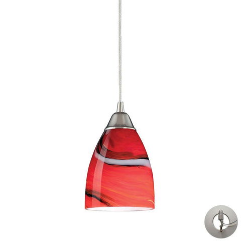 Pierra Pendant In Satin Nickel And Candy Glass - Includes Recessed Lighting Kit Ceiling Elk Lighting 