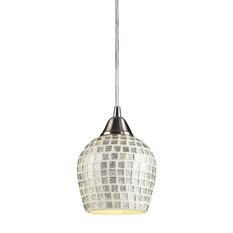 Fusion Pendant In Satin Nickel And Silver Glass Ceiling Elk Lighting 