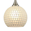 Fusion 8"w Mini Pendant with Frosted White Mosaic Glass Ceiling Elk Lighting 