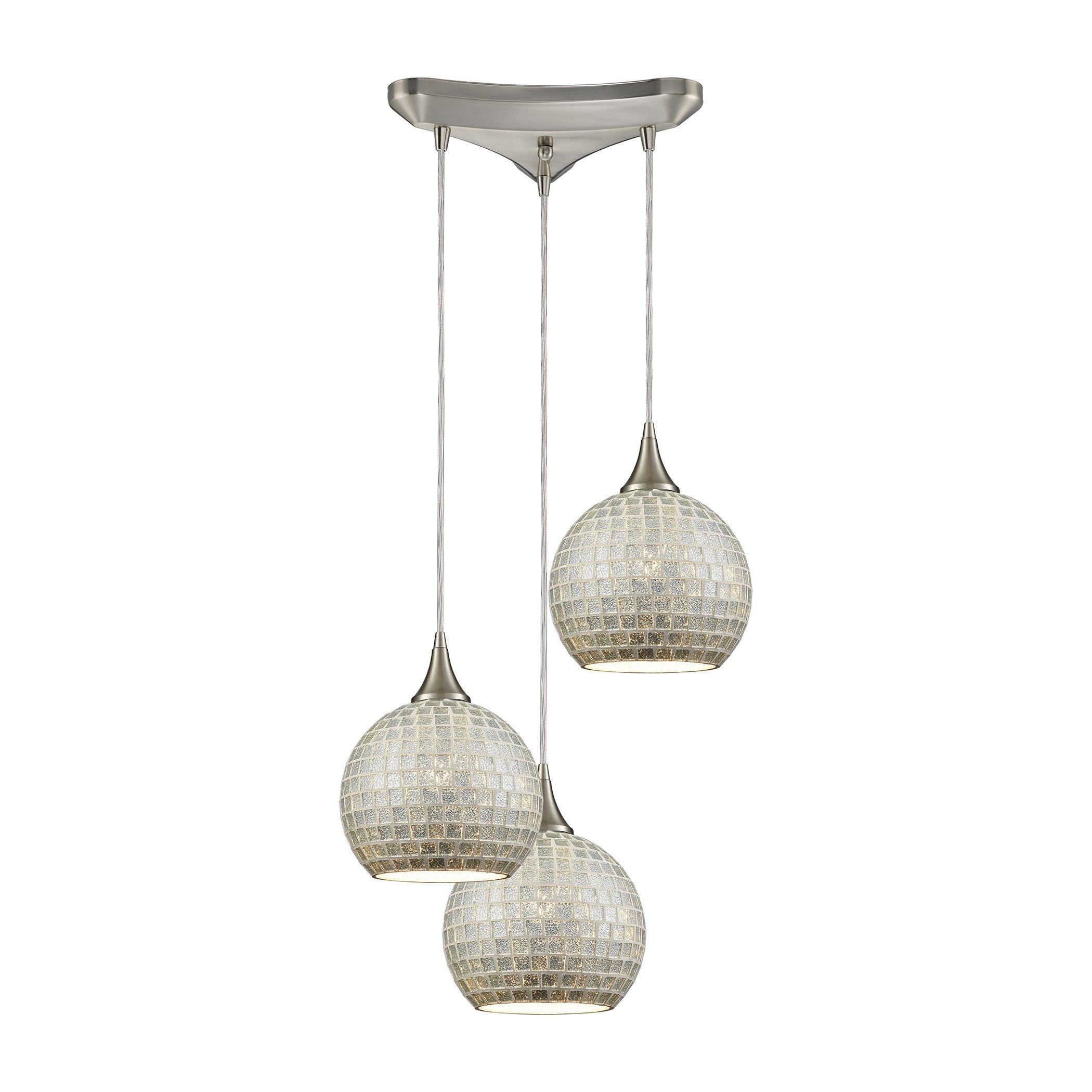 Fusion 3 Pendant Satin Nickel Ceiling Elk Lighting 