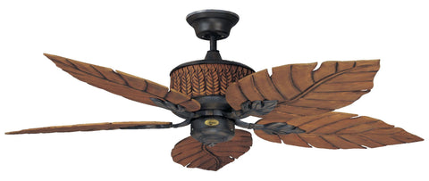 52" Fernleaf Breeze Damp Location Ceiling Fan - Rustic Iron