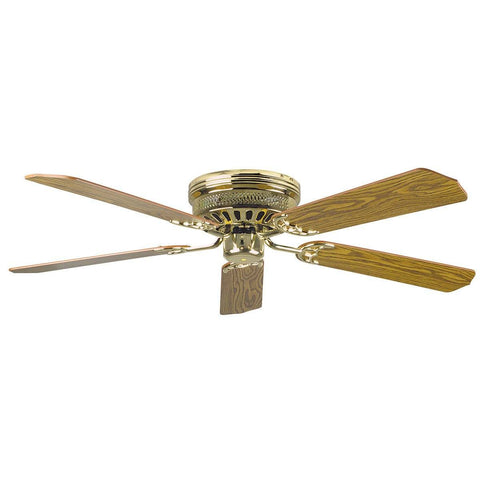 52" Hugger Polished Brass Ceiling Fan with Reversible Blades Fans Concord Fans Brass 