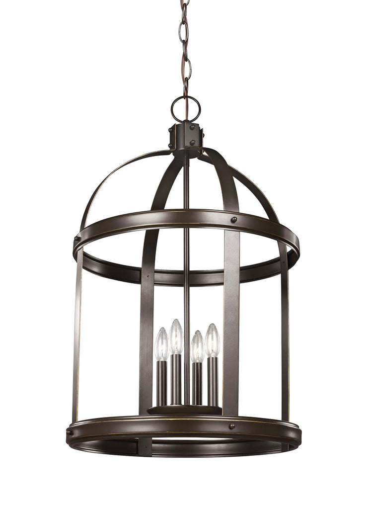 Lonoke Large Four Light Hall / Foyer - Heirloom Bronze Pendants Sea Gull Lighting 